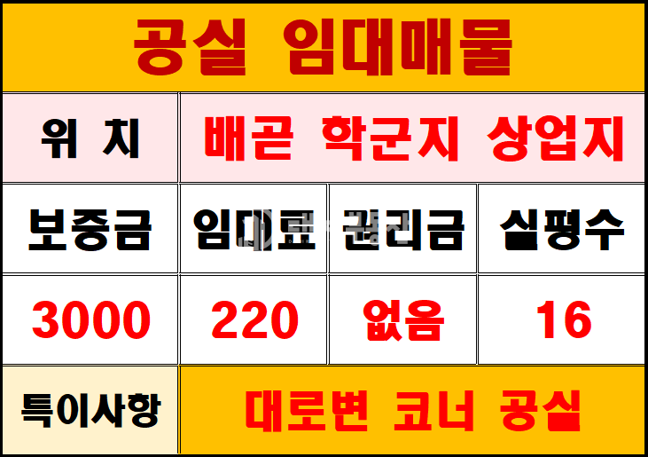경기 시흥시 배곧동 배곧 학군지 상업지역 1층 코너자리 공실 임대매물 월세 매물번호 10815 사진 7