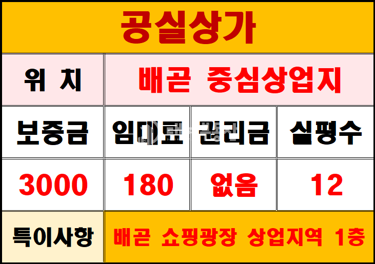 경기 시흥시 배곧동 배곧 랜드마크 중심상업지 1층 공실 임대매물 월세 매물번호 10332 사진 12