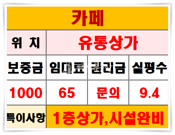 경기 시흥시 정왕동 지원상가동 정왕동 공구상가단지내 1층 카페상가 임대매물 월세 매물번호 10681 사진 8