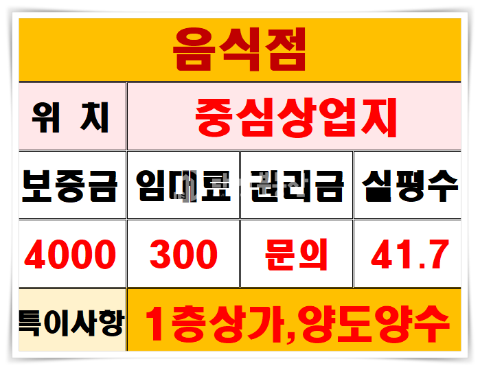 경기 시흥시 정왕동 정왕동 중심상업지 1층 프렌차이즈 쌀국수전문점상가 임대매물 월세 매물번호 10689 사진 10