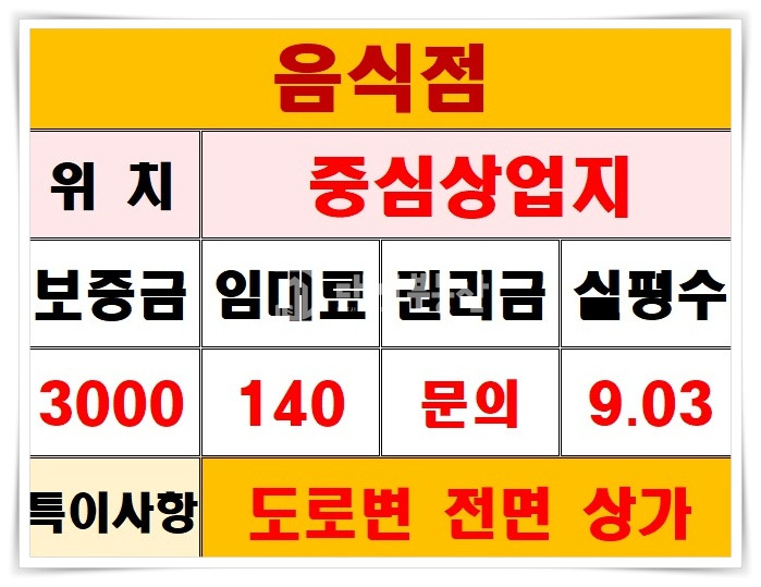 경기 시흥시 정왕동 정왕동 중심상업지 도로변 1층 휴게음식점상가 임대매물 월세 매물번호 10182 사진 9