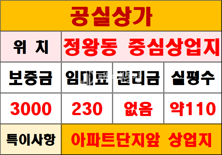 경기 시흥시 정왕동 정왕동 중심상업지 도로변 5층 코너끼고있는 대형 공실상가 월세 매물번호 10126 사진 13