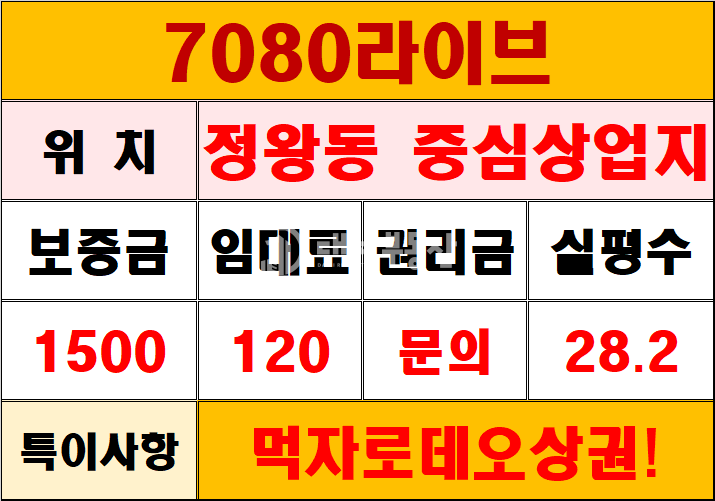 경기 시흥시 정왕동 정왕동 중심상업지 먹자로데오거리내 3층 라이브카페 임대매물 월세 매물번호 10757 사진 18