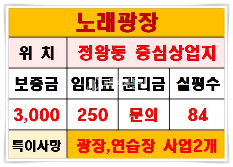경기 시흥시 정왕동 정왕동 먹자로데오거리내 2층 광장상가 임대매물 월세 매물번호 10866 사진 26